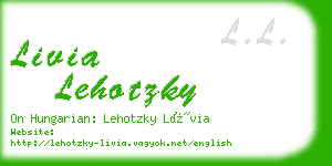 livia lehotzky business card
